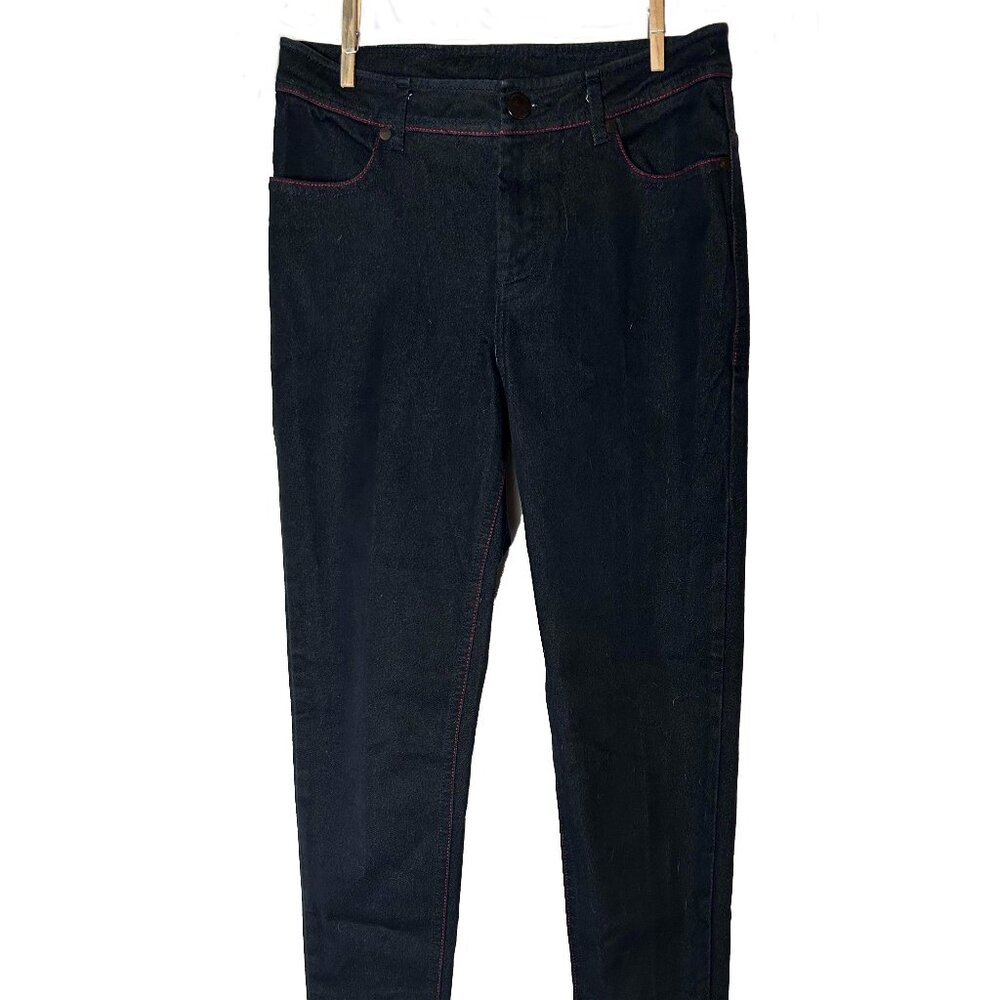 Black Jeans with Red Contrast Stitching